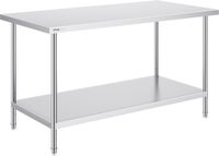 VEVOR Werk- en voorbereidingstafel RVS werktafel 762x1524mm tweelaags