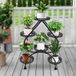 Dailygoods présentoir à fleurs en forme de cœur pour 6 pots, présentoir à plantes à 4 niveaux pour terrasse, jardin, salon, balcon d'angle et chambre à coucher
