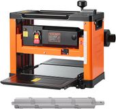 VEVOR Diktebank, 330 mm Brede Werktafel, Houtschaafmachine, Spiraalvormige Freeskop met 24 Inzetstukken, 2000 W Motor met 23.500 tpm, Één Snelheid, voor Hard en Zacht Hout