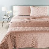 Caleffi Sweet Roses sprei voor lente, katoen, taupe, eenpersoonsbed, 1003342