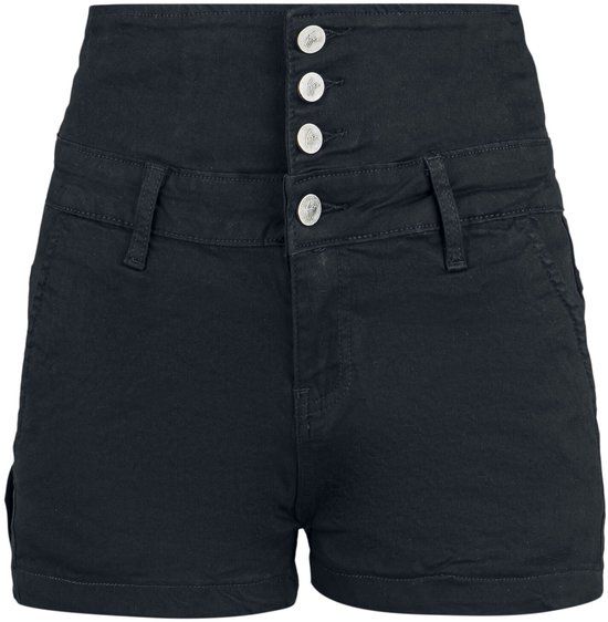 Forplay High Waist Denim Hot Pant Dames Hotpants - Zwart