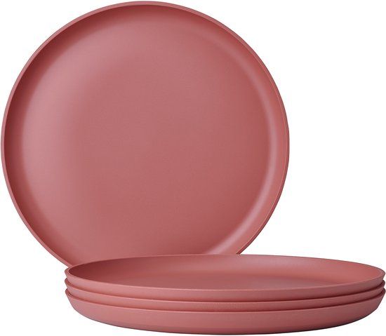 Mepal Silueta Plat Bord - 4 stuks - Vivid mauve - 26 cm - Kunststof - Vaatwasser- en magnetronbestendig