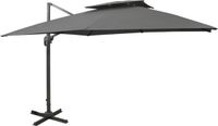 vidaXL Zweefparasol met dubbel dak 300x300 cm antracietkleurig