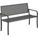 Pangivo Banc de jardin 2 places en métal avec dossier géométrique antirouille gris foncé 127 cm