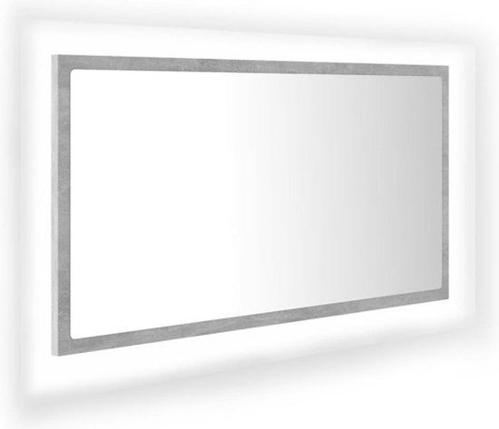 vidaXL Badkamerspiegel LED 80x8,5x37 cm acryl betongrijs