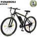 Touroll Vélo VTT électrique Pneus tout-terrain 29 pouces Moteur 250W Batterie 36V 13Ah Autonomie 65km Shimano 21 vitesses Frein à disque Étanche IPX4 Noir
