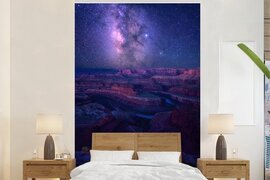 Nr1Wallpaper Behang - Fotobehang Melkweg boven de Grand Canyon - Breedte 195 cm x hoogte 300 cm