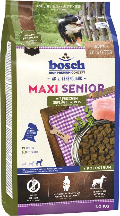 Bosch Senior Maxi Gevogelte & Rijst hondenvoer 12.5 kg
