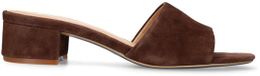 Manfield Dames Bruine Suède Sandalen met Hak Maat 39