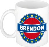 Bellatio Decorations - Brendon voornaam - koffiemok - beker - wit/blauw - 300 ml