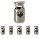 Ganzoo set elegante zilverkleurige metalen koordstoppers/koordklemmen (rechte vorm/1 gat) voor touwen, jassen en nog veel meer. Gemaakt van metaal, gemerkt (set van 5, zilverkleurig).