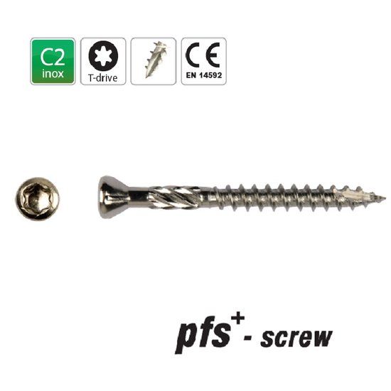 pgb-Europe PFS Houtschroeven 4x35mm Deeldraad Torx RVS 200 Stuks