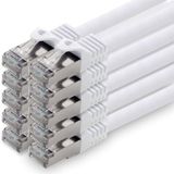 1aTTack.de 2m CAT7 LAN-netwerkkabel RJ45 10 Gigabit, 10 stuks - wit