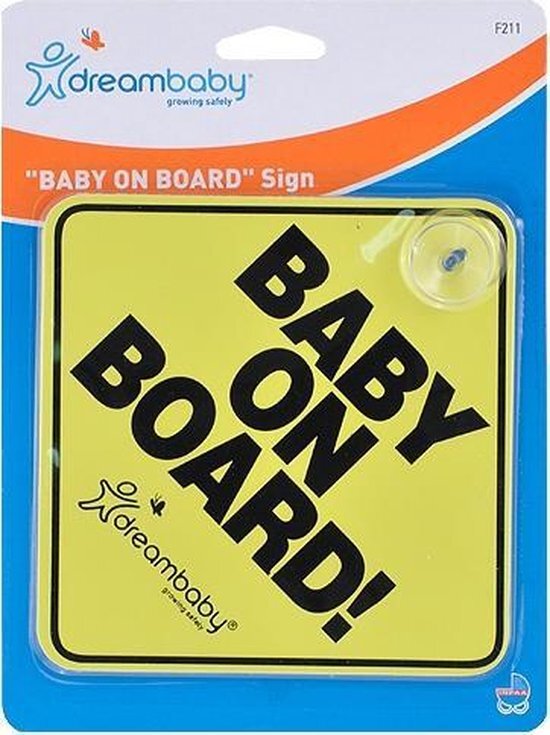 Dream baby Dreambaby "Baby On Board" bord met zuignap geel