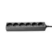 Adam Hall Cables PDU 6 5M - stekkerdoos, 6-voudig, zonder schakelaar, zwart, 5m