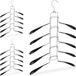 Merkloos Relaxdays 3x kleerhangers ruimtebesparend, 5 houders per hanger, voor t-shirts, anti-slip, kledinghangers. zwart