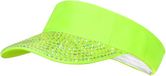 Wilbers Zonneklep met steentjes Neon Groen