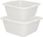 Forte Plastics Afwasbak teil - set van 2 formaten - 15 en 20 liter - grijs - kunststof