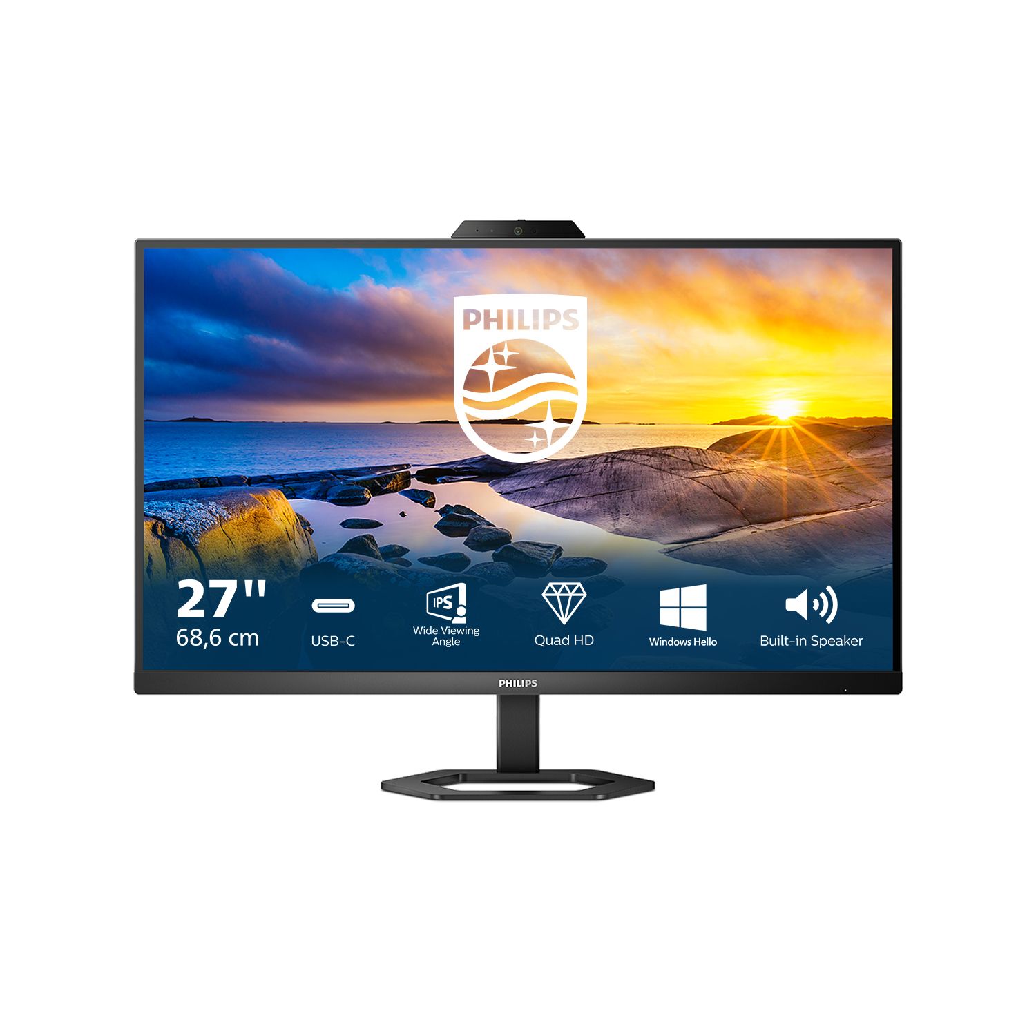 Philips 5000 series 27E1N5600HE - 27" QHD Monitor - USB-C - Webcam