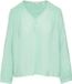 s.Oliver Blouse V-hals Lange mouw Viscose Polyamide Effen mint Regular Fit Drukknopen