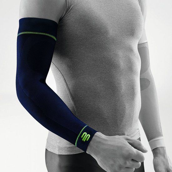 Bauerfeind Sport Compressie Arm Sleeve - Donkerblauw - Extra Lange Sleeve - Maat XL - Per paar