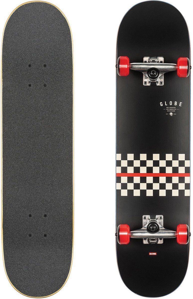 Globe Skateboard - Zwart/Rood/Wit - Kinderen en Volwassenen