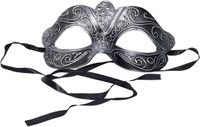 Merkloos Venetiaans verkleed masker - zilver - kunststof - oogmasker - carnaval - volwassenen - gemaskerd bal