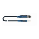 QUIK LOK RKSM/300‑1 microfoonkabel XLR vrouwelijke jack mono, 1 m, Superflex Low Nois, vergulde aansluitingen, zwart