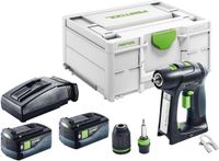 Festool C 18-Basic accuschroefboormachine 18 V 45 Nm borstelloos + 2x accu 5.0 Ah + lader + systainer