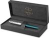 Parker 51 vulpen | groenblauwe hars | chroom detail | fijne punt met zwarte inkt | geschenkverpakking