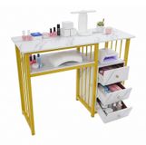 Merkloos Professionele Nageltafel met 3 Laden voor Manicure