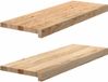 vidaXL - Vensterbanken - 2 stuks - onbehandeld - 70x30x2 cm - massief eikenhout