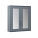 Hudson Reed Meuble avec miroir rétro - Gris clair - 60 cm x 65 cm - Poignées barre en T rétro chromées - Warwick