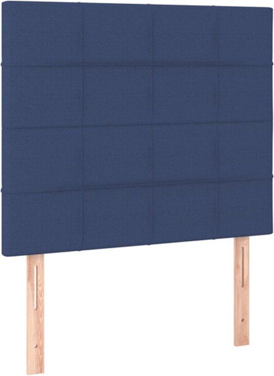 vidaXL Hoofdbord Blauw Stof 90x5x118/128 cm