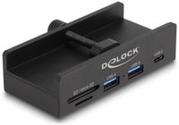 Delock External USB 5 Gbps Hub with 2 x USB Type-A, 1 x USB Type-C™ and SD + Micro SD Slot with Locking Screw