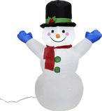Gerimport Grote opblaasbare sneeuwpop - 123 cm - met led verlichting - kerstdecoratie