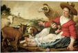 KuijsFotoprint Dibond - Oude Meesters - De herderin, Jacob Gerritsz. Cuyp, 1628 - 90x60cm Foto op Aluminium (Met Ophangsysteem)