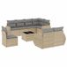 vidaXL 9-delige Loungeset met kussens, polyrattan, beige
