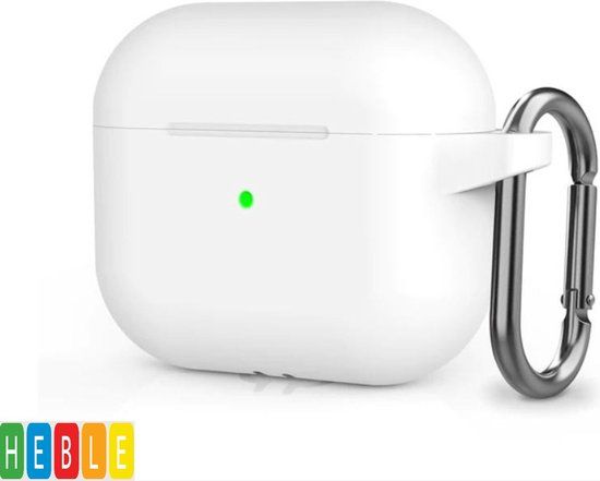 Heble® Soft Case geschikt voor AirPods 3 - Doorzichtig - Siliconen - Clip