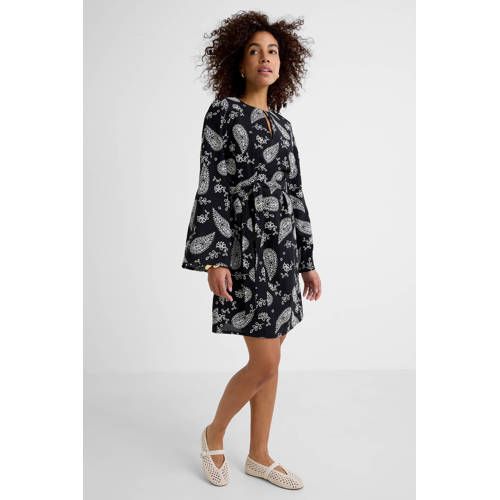Ruby Ruby broderie midi jurk zwart