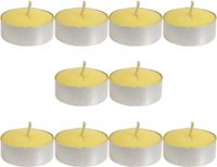 Decoris Citronella waxinelichtjes/theelichtjes - 10x - geel - citrusgeur - anti mug