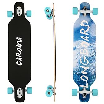 Caroma Longboard Skateboard voor volwassenen meisjes en jongens, beginners en kinderen, 104 cm Cruiser compleet longboard met ABEC-11 kogellagers, 8-laags esdoorn concaaf longboard met T-gereedschap
