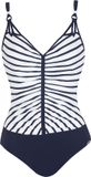 Sunflair Badpak Basic Mouwloos Gestreept donkerblauw 90E