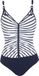 Sunflair Badpak Basic Mouwloos Gestreept donkerblauw 90E