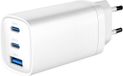 Gembird Chargeur rapide USB PD GaN 3 ports 67W - Blanc
