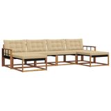 vidaXL Buiten bank set 6 st Natuurlijk en Beige