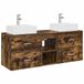 vidaXL Ensemble de meubles de salle de bain 3 pièces Chêne fumé 129 x 41 x 79,5 cm