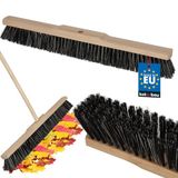 KOTARBAU® Bezem 600 mm zonder steel met schroefdraad, Kamerbezem, Industriële bezem, Hal bezem, Beige, Hout, Nylon, Natuurlijk haar, 580 grams, 600 mm, Hard vloer
