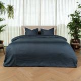 Kayori Elin Dekbedovertrek Coton Satin - 200x200-220 cm +2 taies d'oreiller - Double - Denim