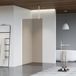 FortiFura Galeria inloopdouche - 30x200cm - rookglas - plafondarm - mat wit